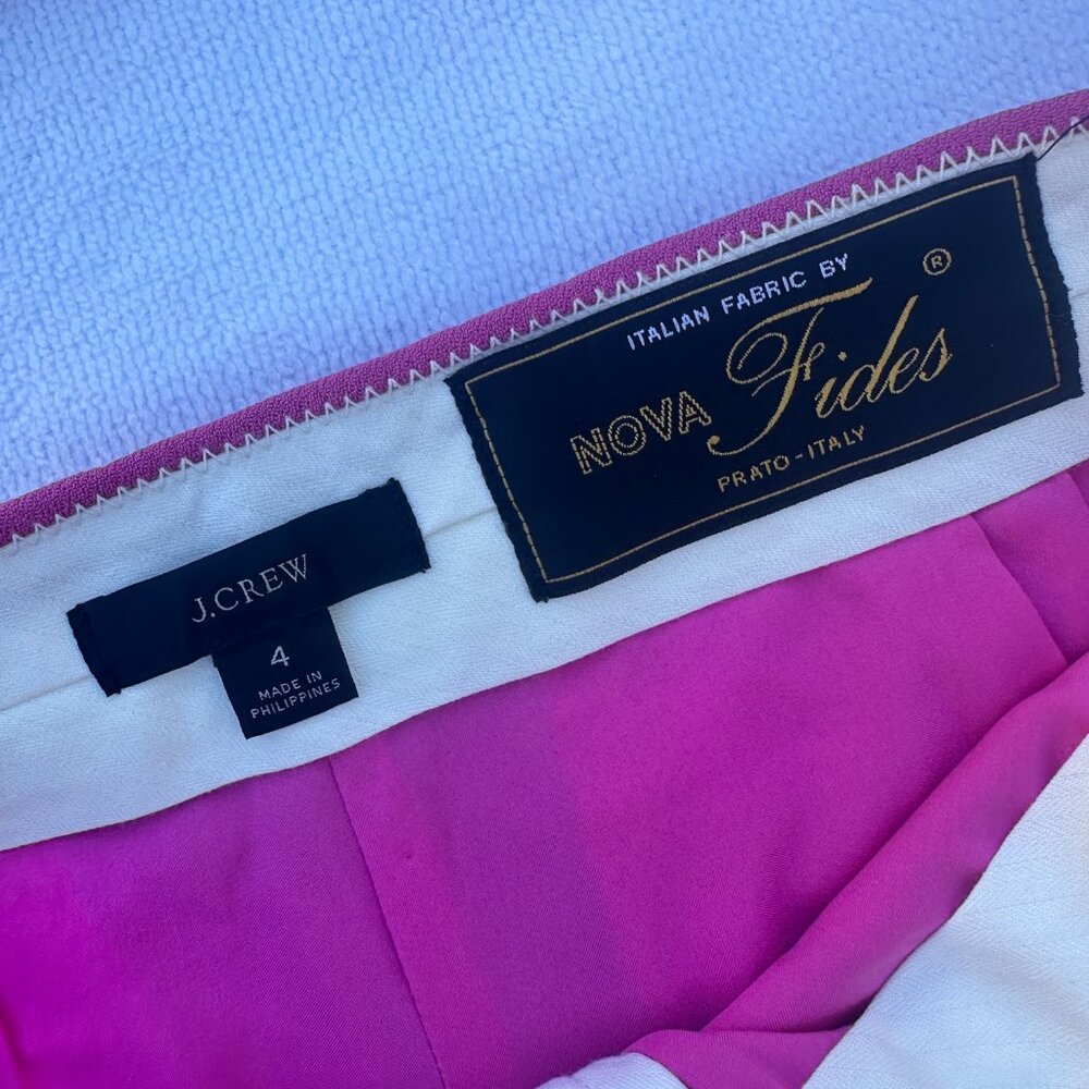 J. Crew Women's Nova Fides Wool Blend Pants Italian Pink Trousers - 4 - Picture 5 of 11